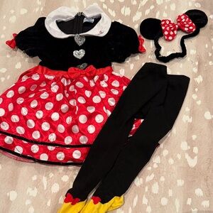 Kids Minnie Mouse Costume Set - Red, Black, White 18-24 MO